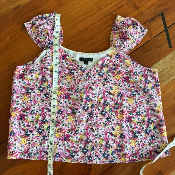 J. Crew Women's Floral Blouse - Pink, Yellow, Blue - Picture 6 of 7